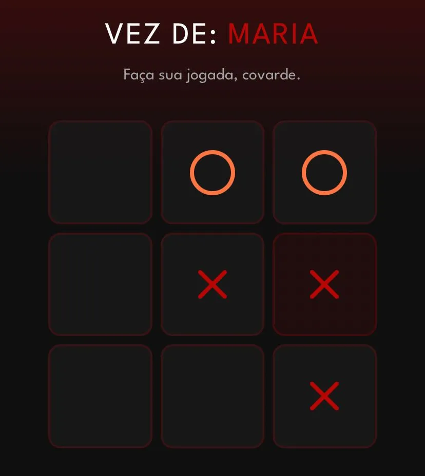 Mockup of the 'Jogo da Velha da Submissão' game screen.